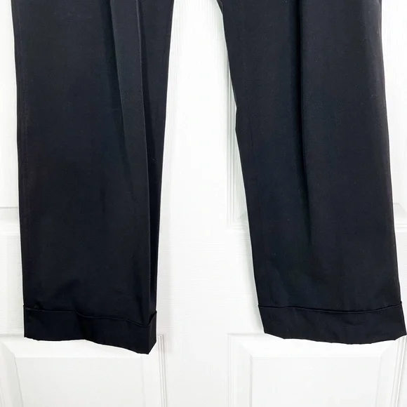 Jil Sander $795 Pleat Cuff Black All Season Casual Dress Pant Trousers Womens 36 - Picture 7 of 13